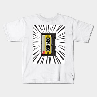 Retro Cassette Tape (black print) Kids T-Shirt
